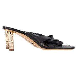 Jacquemus Bellagio Crossover Sandals in Black Leather